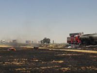 Nusaybin’de Seyir Halindeki Ham Petrol Yüklü Tankerde Yangın
