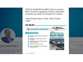 Erdoğandan bilim üssü paylaşımı: Türkiye, Antarktika üzerinde söz sahibi 30 ülkeden biri olacak Erdoğandan bilim üssü paylaşımı: Türkiye, Antarktika üzerinde söz sahibi 30 ülkeden biri olacak
