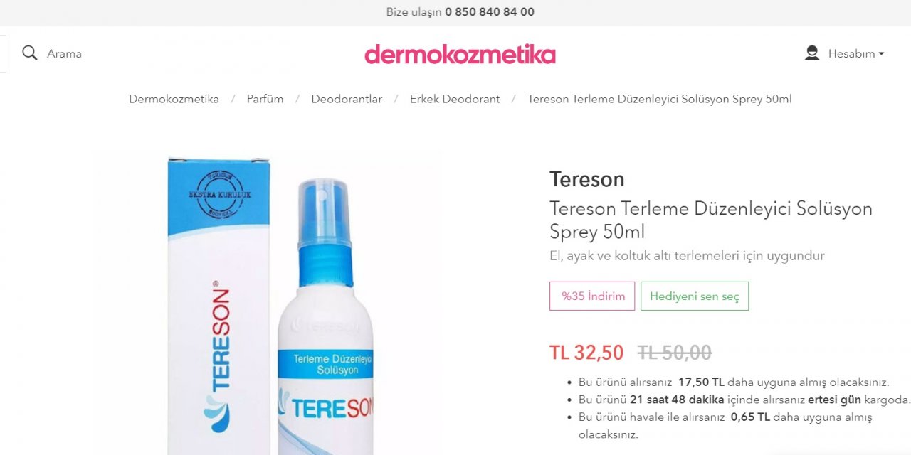 Tereson ile Terleme Kontrol Altında!