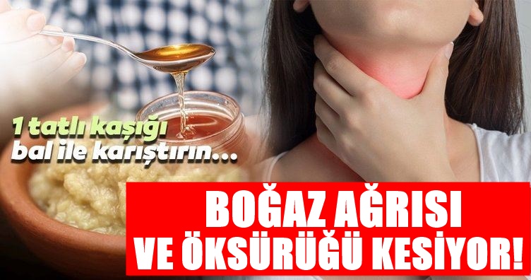 1 Tatlı kaşığı uyumadan önce balla karıştırıp yenirse boğaz ağrısı ve öksürüğü kesiyor