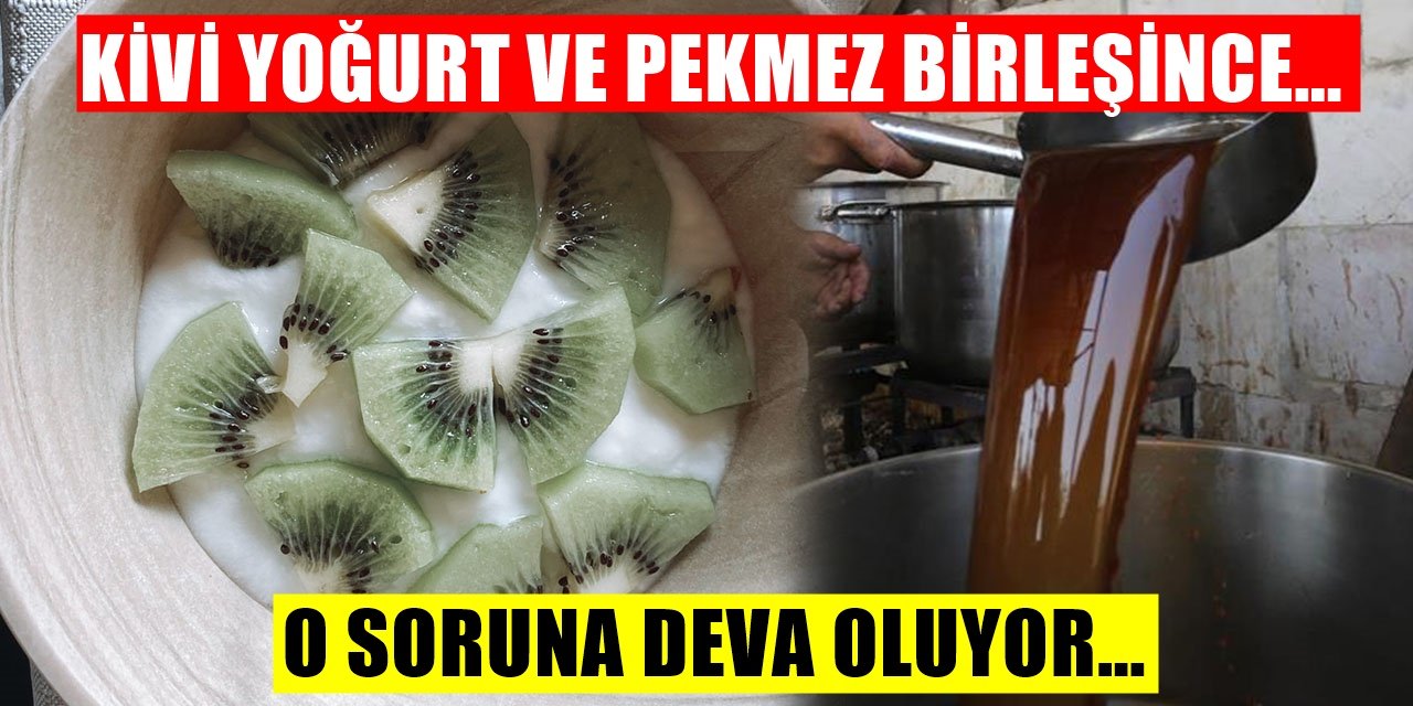 Yoğurt ve Kivi Pekmezle Karıştırılıp Yenirse O Sorunu Geçiriyor Ve..