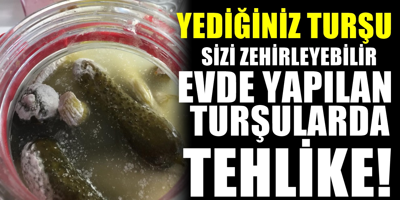 Evde yaptığınız turşu zehirleyebilir. Üzeri böyle beyaz beyaz oluyorsa yemeyiniz çünkü..