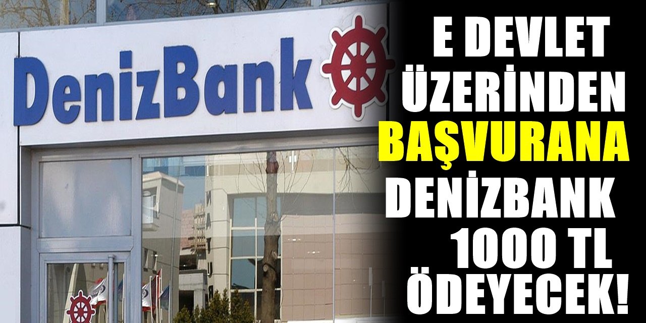 Denizbank E-Devlet üzerinden başvurana 1000 TL verecek