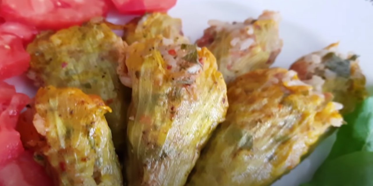 Dolma Severlerin Çok Seveceği Asla Dağılmayan Kabak Çiçeği Dolması Tarifi