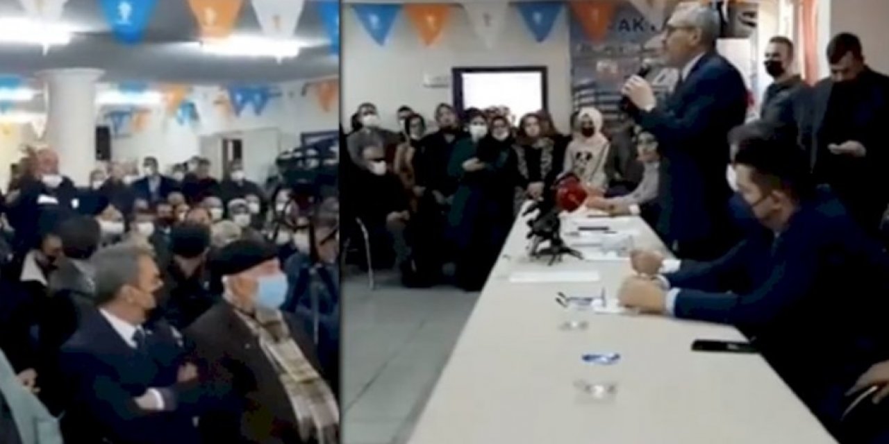 AKP'li Mahir Ünal'a 'AK Partiliyim, açım' diye bağıran adam salondan dışarı atıldı