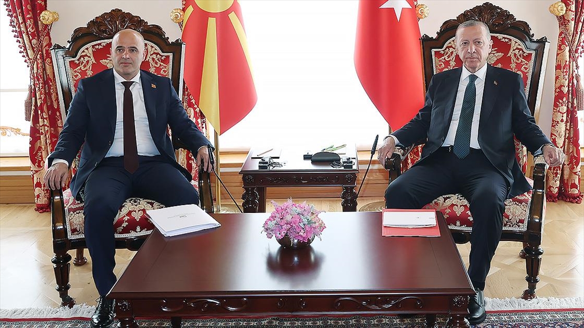Cumhurbaşkanı Erdoğan, Kuzey Makedonya Başbakanı Kovaçevski'yi İle bir Görüşme Gerçekleştirdi