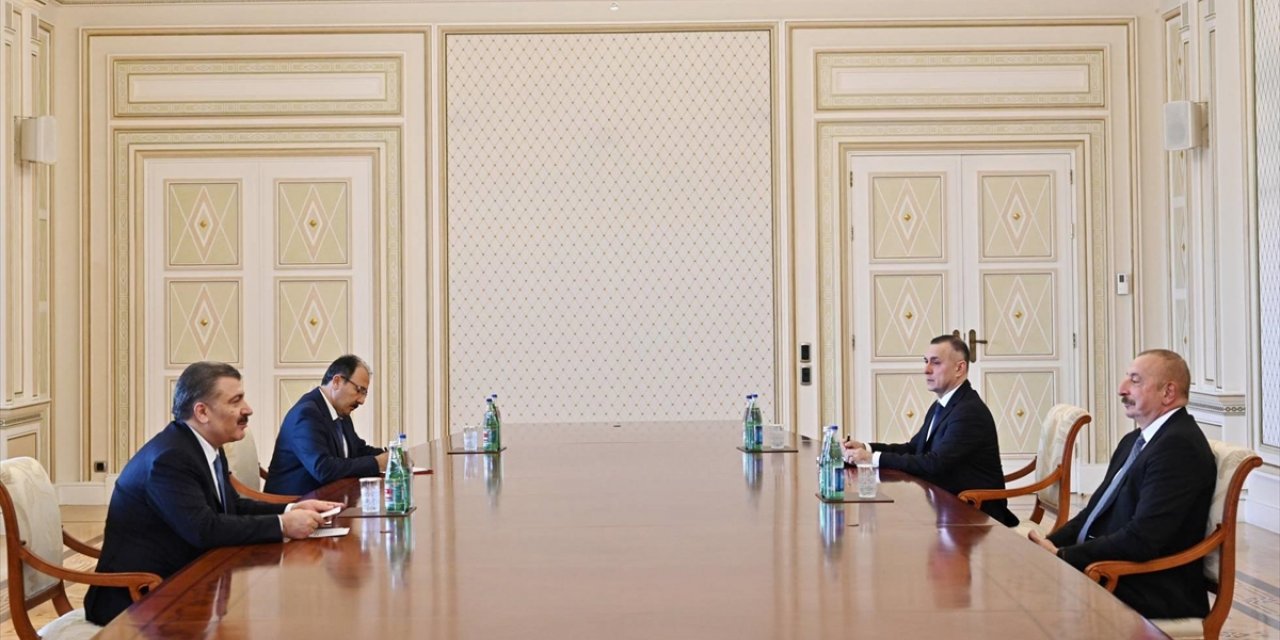Azerbaycan Cumhurbaşkanı Aliyev, Sağlık Bakanı Koca'yı Kabul Etti