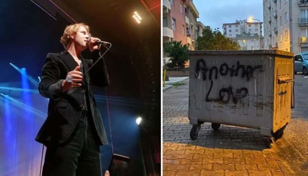 Dünyaca İngiliz şarkıcı Tom Odell Ümraniye’de bir çöp konteynerini paylaştı