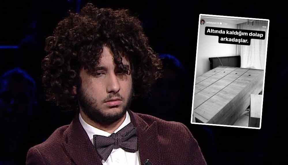 Depremde komşularının yardımıyla kurtulan Milyoner yarışmacısı Arda Ayten evinin son görüntüsünü paylaştı