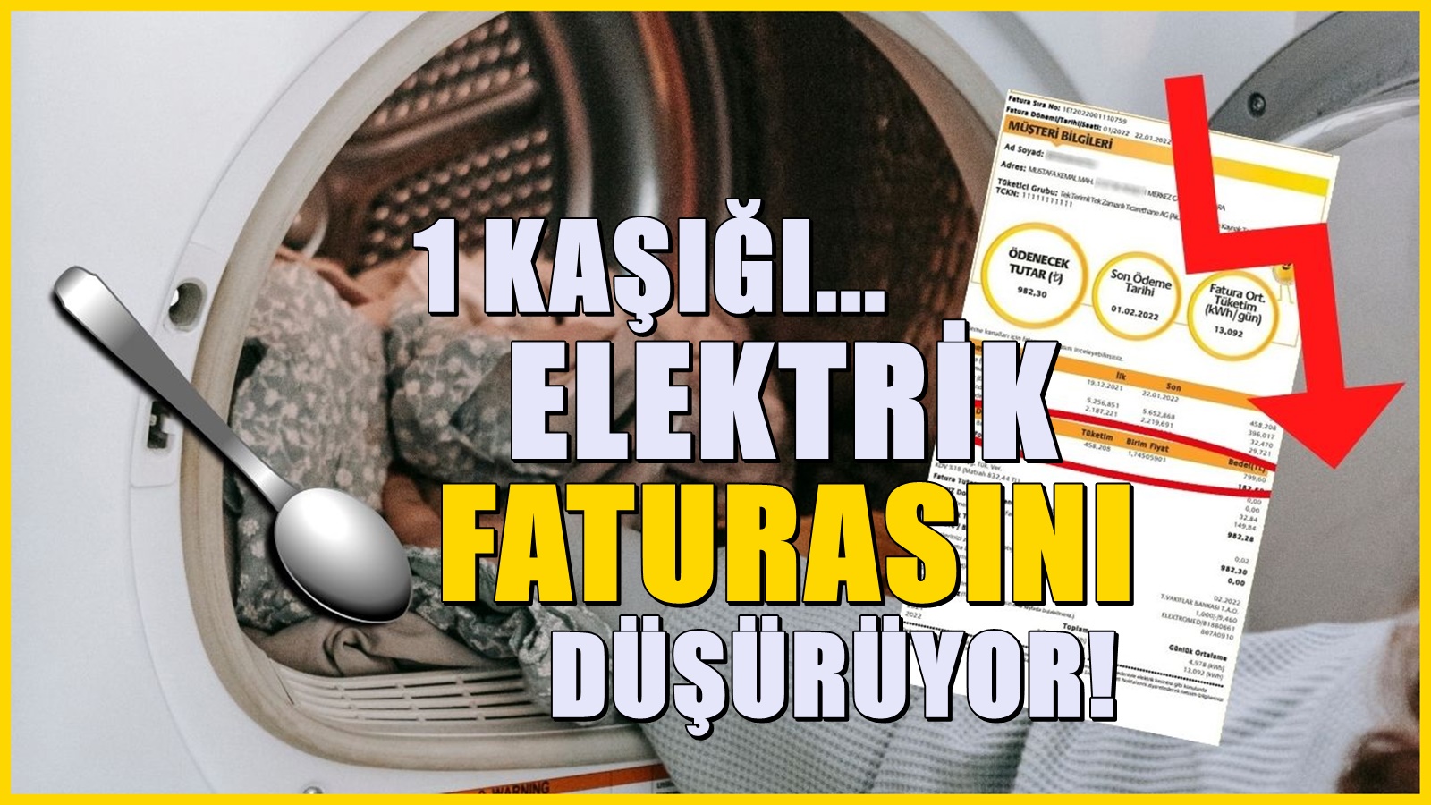 Çamaşır makinesine her yıkamada 1 kaşık dolusu eklerseniz, elektrik faturanız en az 50 lira düşüyor!