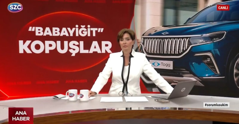 Sözcü TV sunucusu Özlem Gürses'ten canlı yayında Togg gafı