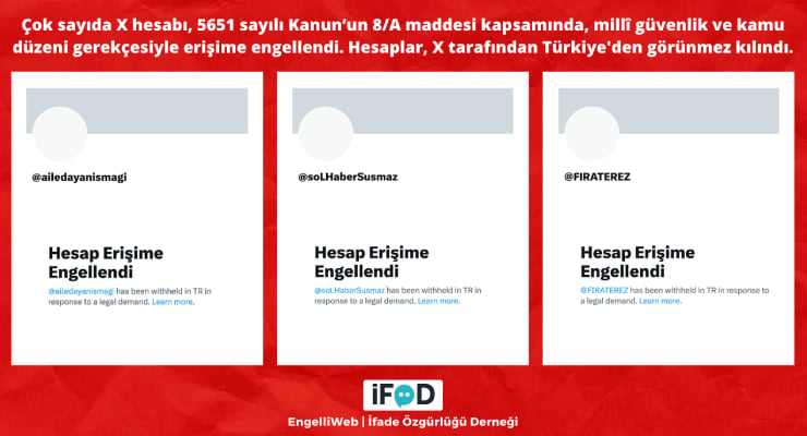 Sol Haber ve Aile Dayanışma Ağı dahil çok sayıda X hesabı engellendi