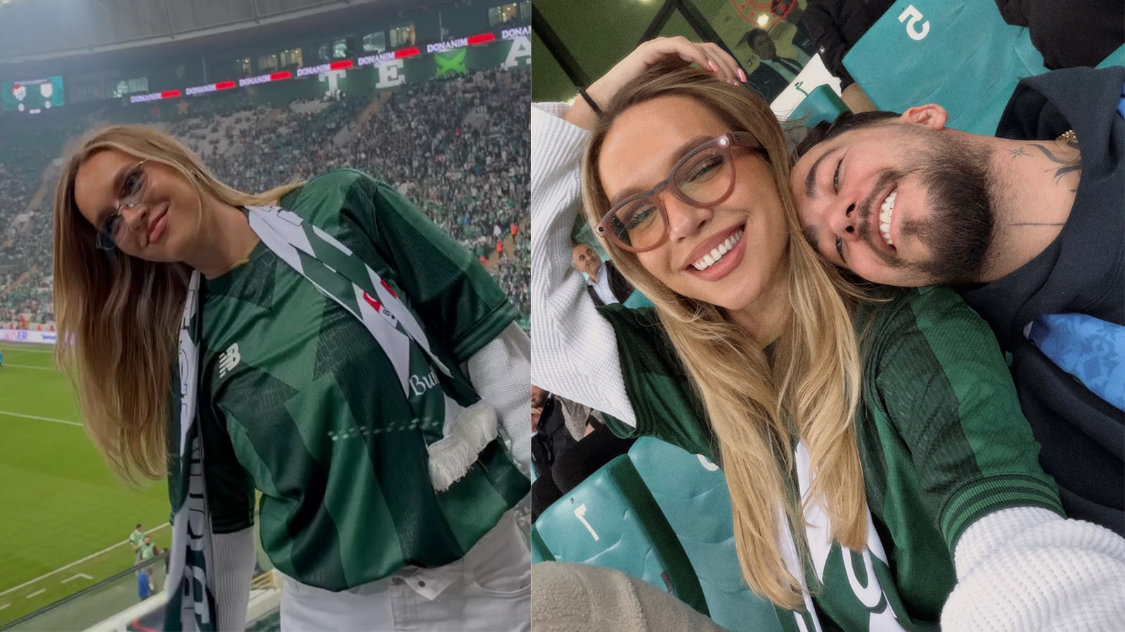 Bursalı Ünlü DJ Mahmut Orhan, Rus sevgilisi ile Bursaspor maçını izledi