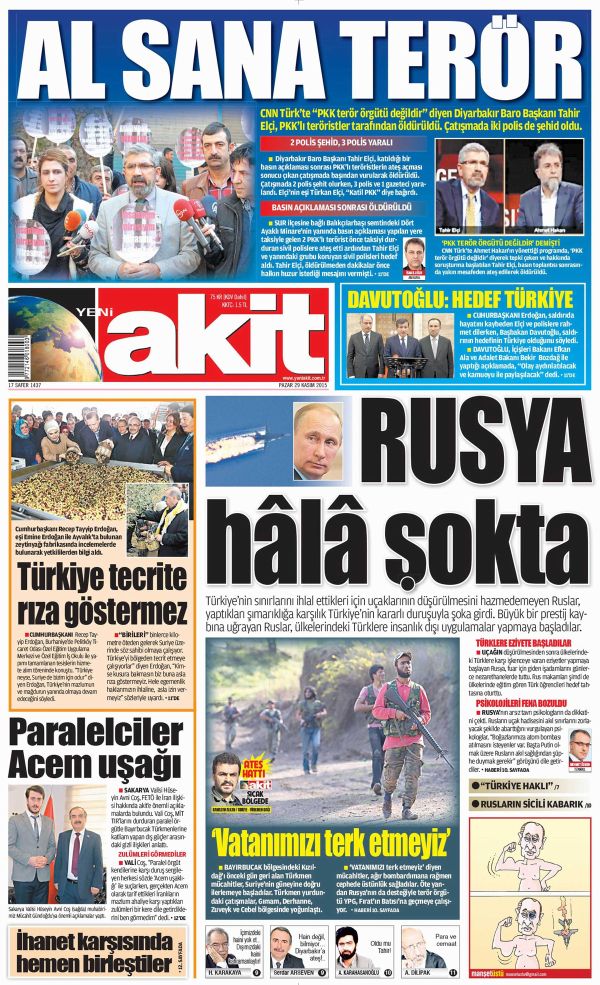 Akit'in Tahir Elçi manşeti 'yok artık' dedirtti!