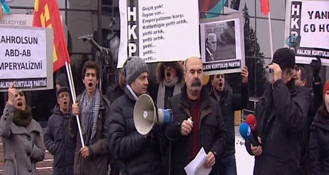 ABD Büyükelçiliği önünde 'Biden' protestosu