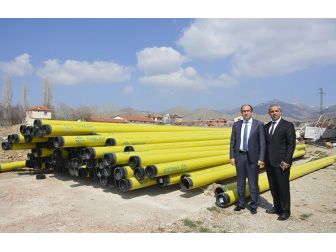 Sandıklı’ya Gelecek Olan Doğalgazın Alt Yapısında Kullanılacak Boruların İlk Partisi Geldi