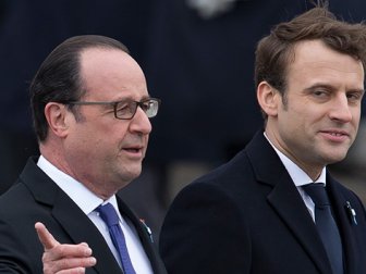 Hollande Ve Macron Yan Yana poz verdi