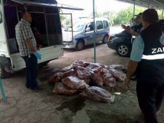 Kilis’te 1 Ton Kaçak Tavuk Eti Ele Geçirildi
