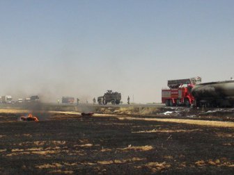 Nusaybin’de Seyir Halindeki Ham Petrol Yüklü Tankerde Yangın