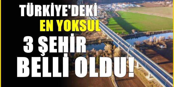 Türkiye'deki en yoksul 3 il belli oldu! 3 şehir aynı coğrafi hatta yer alıyor